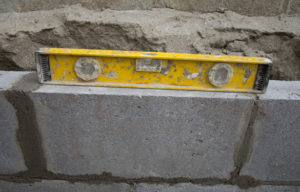 Level on concrete blocks